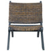Scaun relaxare, gri & natural, ratan kubu & lemn masiv de mahon - WALTI WALTI