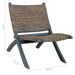 Scaun relaxare, gri & natural, ratan kubu & lemn masiv de mahon - WALTI WALTI