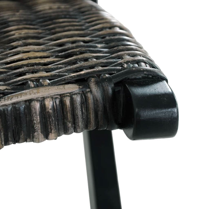 Scaun relaxare negru & natural ratan kubu & lemn masiv de mahon - WALTI WALTI