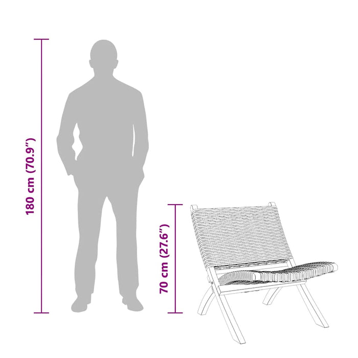 Scaun relaxare negru & natural ratan kubu & lemn masiv de mahon - WALTI WALTI