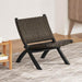 Scaun relaxare negru & natural ratan kubu & lemn masiv de mahon - WALTI WALTI