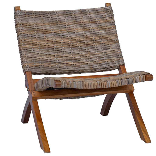 Scaun relaxare, natural, ratan kubu și lemn masiv de mahon - WALTI WALTI