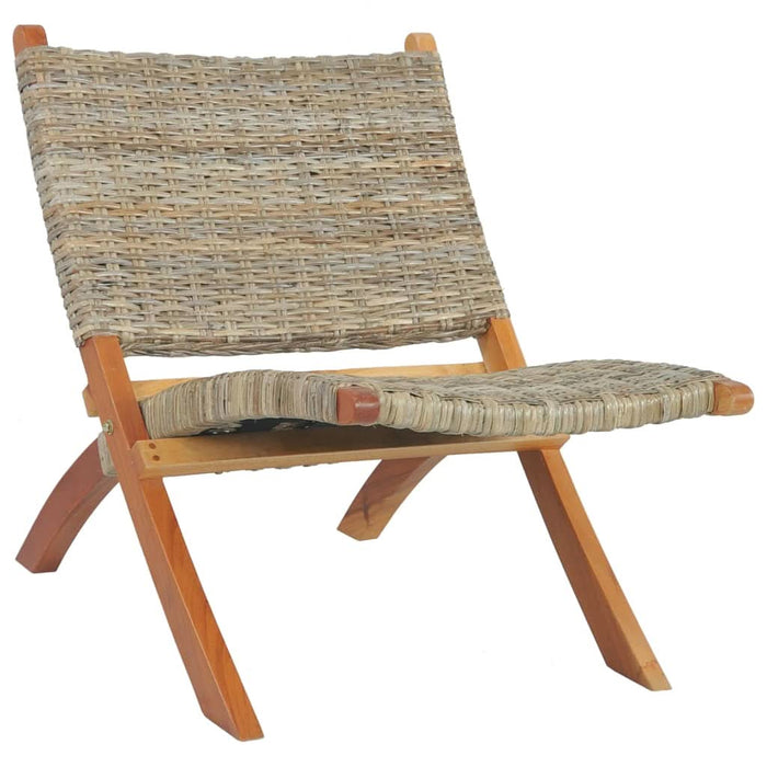 Scaun relaxare, natural, ratan kubu și lemn masiv de mahon - WALTI WALTI