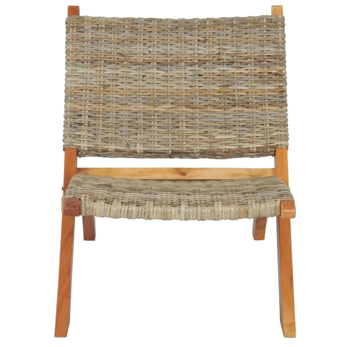 Scaun relaxare, natural, ratan kubu și lemn masiv de mahon - WALTI WALTI