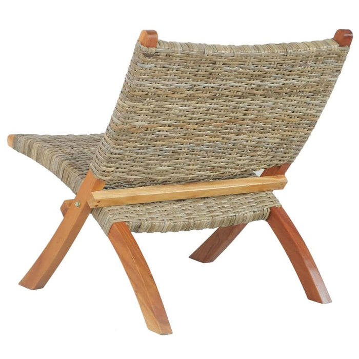 Scaun relaxare, natural, ratan kubu și lemn masiv de mahon - WALTI WALTI