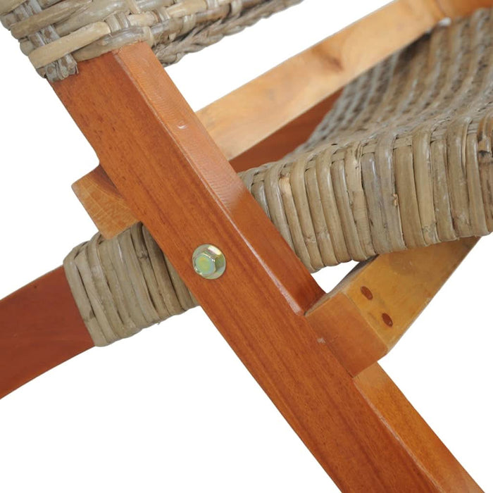 Scaun relaxare, natural, ratan kubu și lemn masiv de mahon - WALTI WALTI