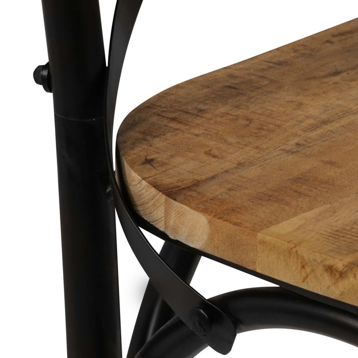 Scaune în cruce, 4 buc., negru, lemn masiv de mango - WALTI WALTI