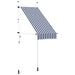 Copertină retractabilă manual, dungi albastru și alb, 100 cm - WALTI WALTI