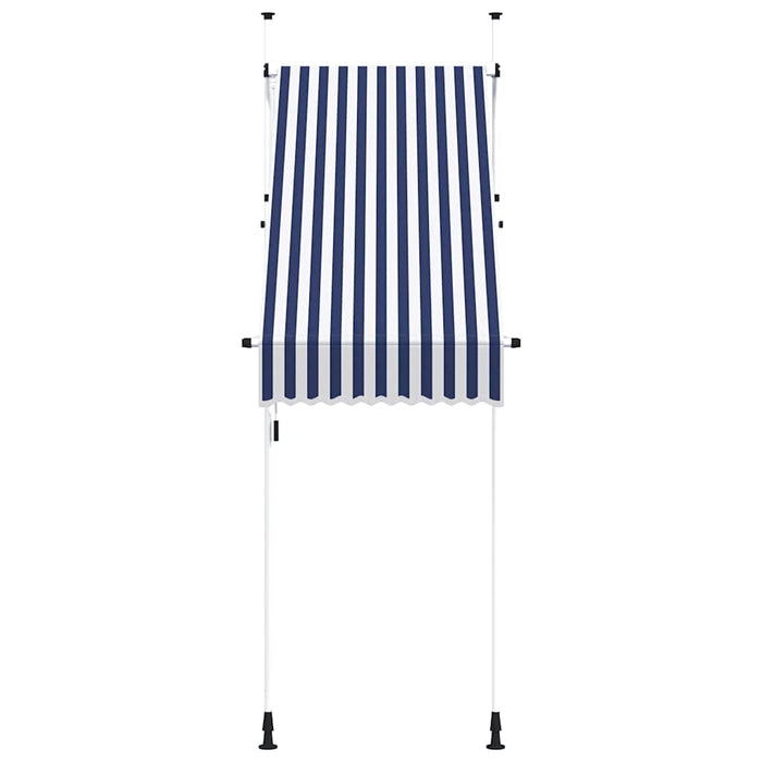 Copertină retractabilă manual, dungi albastru și alb, 100 cm - WALTI WALTI