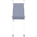 Copertină retractabilă manual, dungi albastru și alb, 100 cm - WALTI WALTI