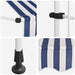 Copertină retractabilă manual, dungi albastru și alb, 100 cm - WALTI WALTI