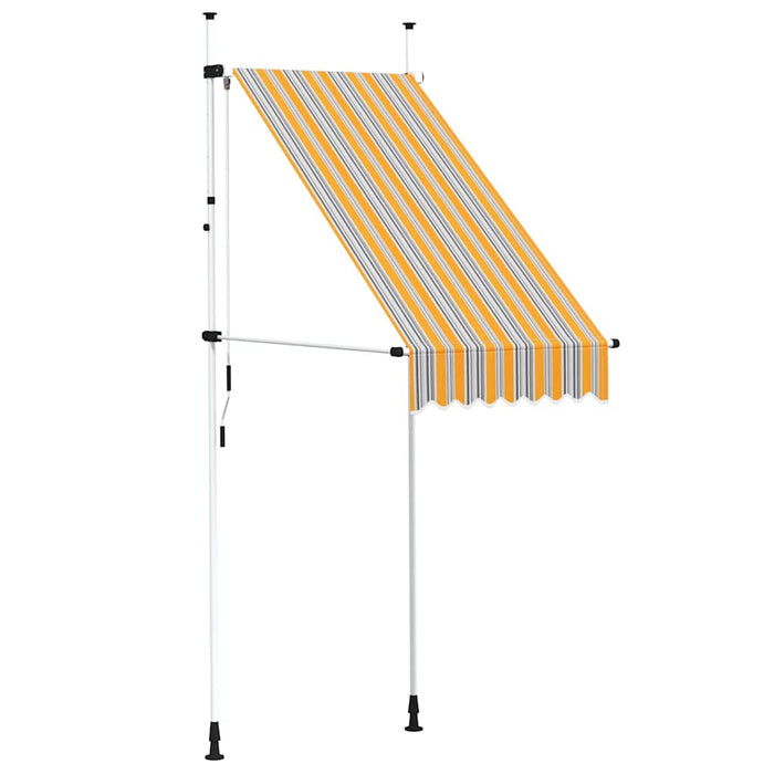 Copertină retractabilă manual, galben & albastru, 100 cm, dungi - WALTI WALTI