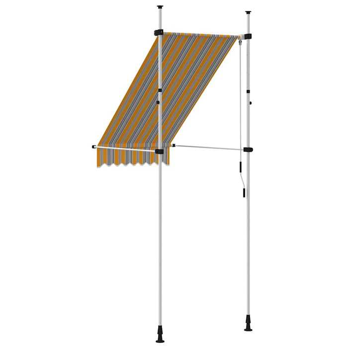 Copertină retractabilă manual, galben & albastru, 100 cm, dungi - WALTI WALTI