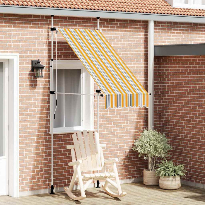 Copertină retractabilă manual, galben & albastru, 100 cm, dungi - WALTI WALTI