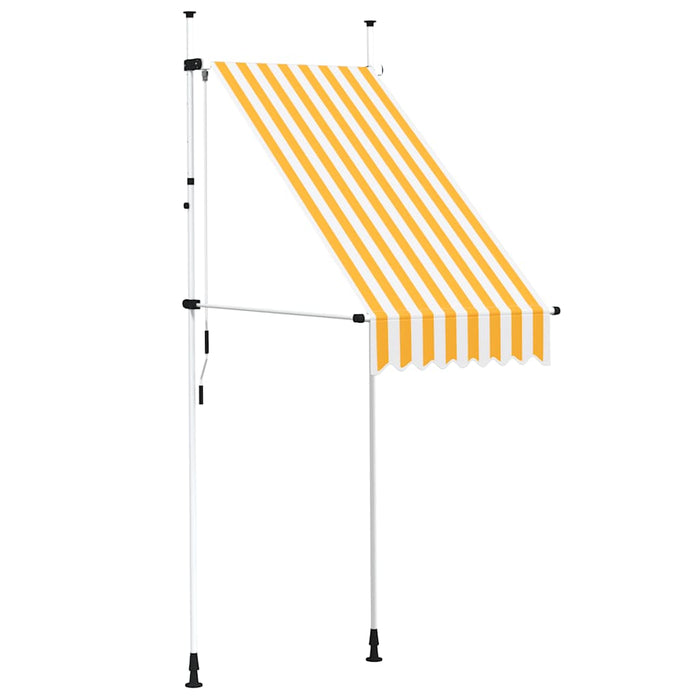 Copertină retractabilă manual, dungi portocaliu și alb, 100 cm - WALTI WALTI