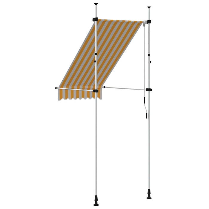 Copertină retractabilă manual, dungi portocaliu și alb, 100 cm - WALTI WALTI