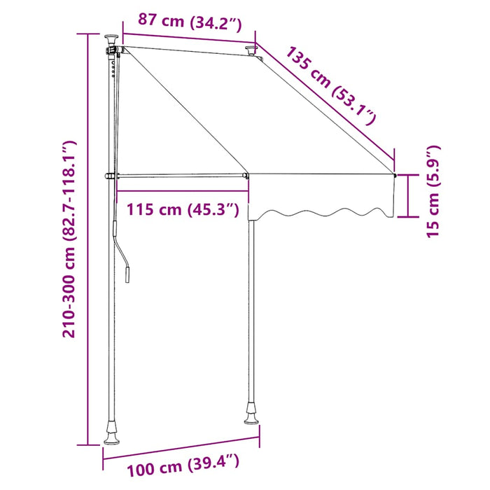 Copertină retractabilă manual, crem, 100 cm - WALTI WALTI