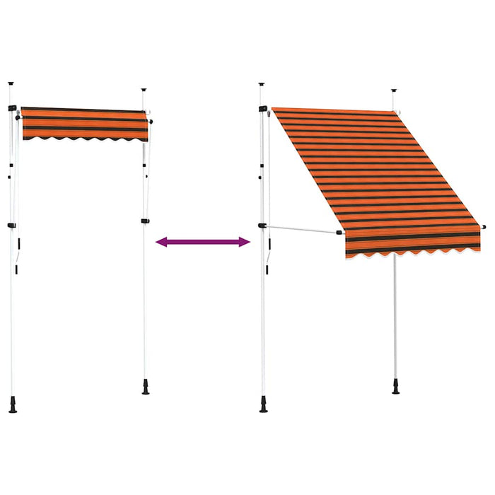 Copertină retractabilă manual, portocaliu și maro, 150 cm - WALTI WALTI