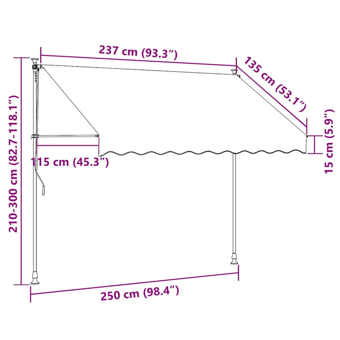 Copertină retractabilă manual, portocaliu și maro, 250 cm - WALTI WALTI