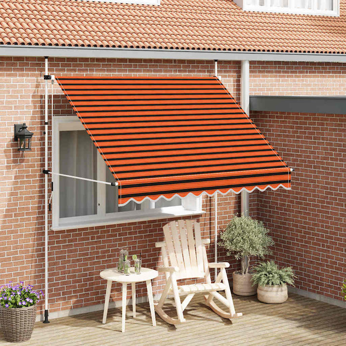Copertină retractabilă manual, portocaliu și maro, 250 cm - WALTI WALTI
