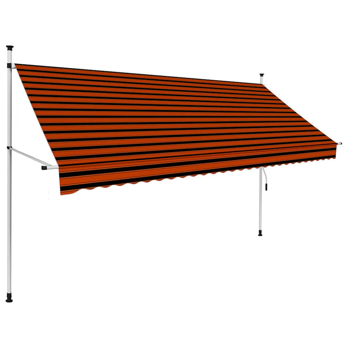 Copertină retractabilă manual, portocaliu și maro, 300 cm - WALTI WALTI
