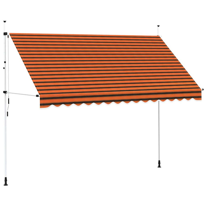 Copertină retractabilă manual, portocaliu și maro, 350 cm - WALTI WALTI