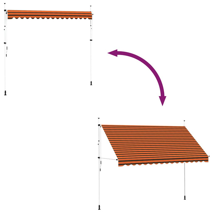Copertină retractabilă manual, portocaliu și maro, 350 cm - WALTI WALTI