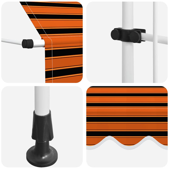 Copertină retractabilă manual, portocaliu și maro, 350 cm - WALTI WALTI