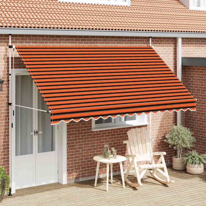 Copertină retractabilă manual, portocaliu și maro, 350 cm - WALTI WALTI