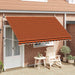 Copertină retractabilă manual, portocaliu și maro, 350 cm - WALTI WALTI