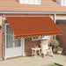 Copertină retractabilă manual, portocaliu și maro, 400 cm - WALTI WALTI
