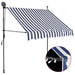Copertină retractabilă manual cu LED, albastru & alb, 100 cm - WALTI WALTI