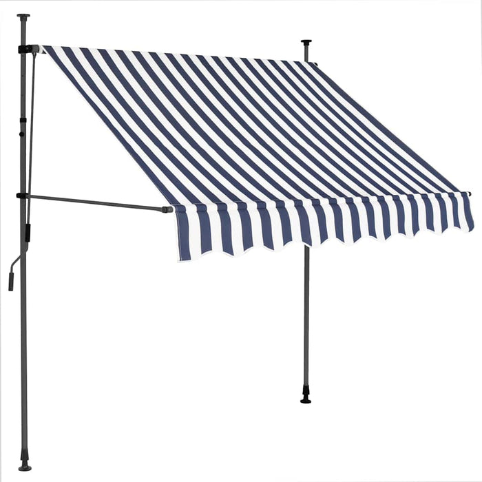 Copertină retractabilă manual cu LED, albastru & alb, 100 cm - WALTI WALTI