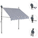 Copertină retractabilă manual cu LED, albastru & alb, 100 cm - WALTI WALTI