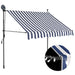 Copertină retractabilă manual cu LED, albastru & alb, 150 cm - WALTI WALTI