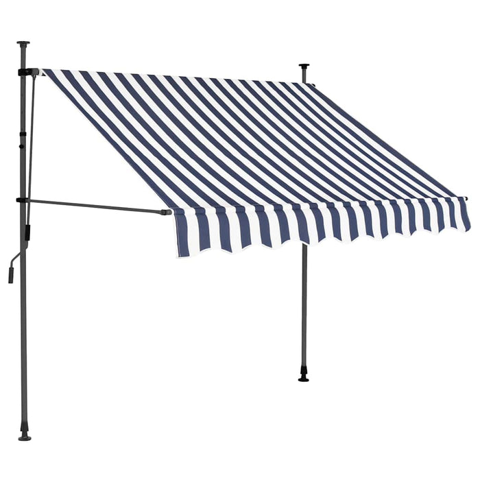 Copertină retractabilă manual cu LED, albastru & alb, 150 cm - WALTI WALTI