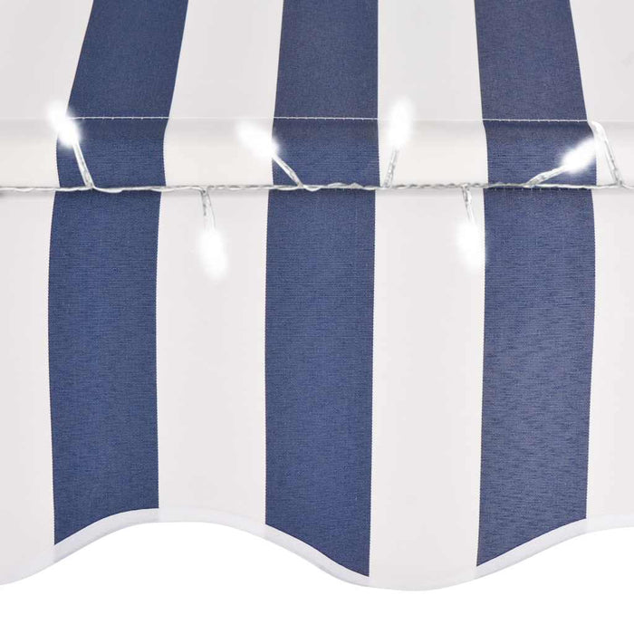 Copertină retractabilă manual cu LED, albastru & alb, 150 cm - WALTI WALTI