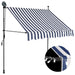 Copertină retractabilă manual cu LED, albastru & alb, 200 cm - WALTI WALTI