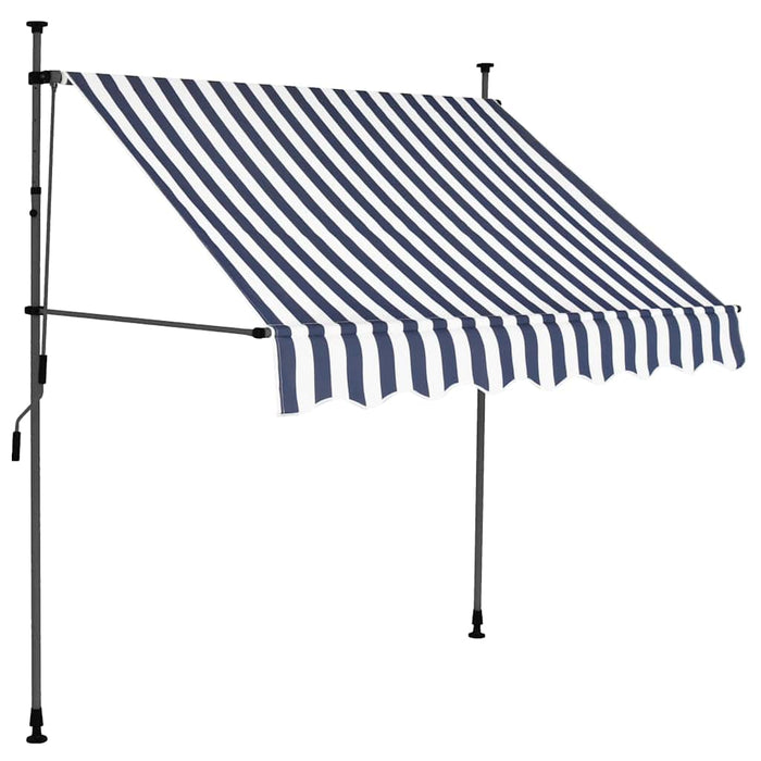 Copertină retractabilă manual cu LED, albastru & alb, 200 cm - WALTI WALTI