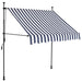 Copertină retractabilă manual cu LED, albastru & alb, 200 cm - WALTI WALTI