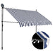Copertină retractabilă manual cu LED, albastru & alb, 250 cm - WALTI WALTI