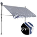 Copertină retractabilă manual cu LED, albastru & alb, 300 cm - WALTI WALTI