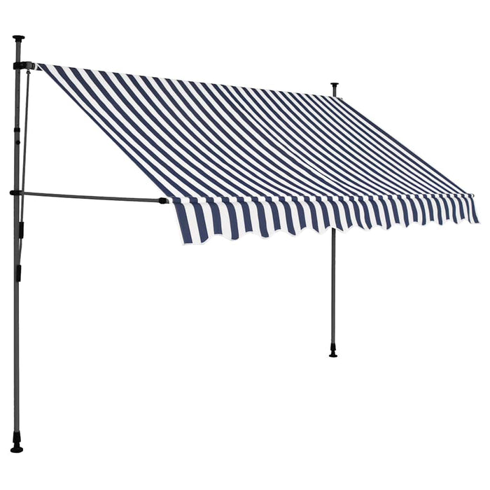 Copertină retractabilă manual cu LED, albastru & alb, 300 cm - WALTI WALTI