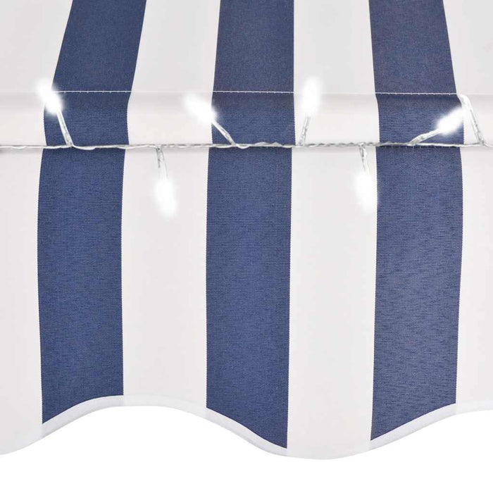 Copertină retractabilă manual cu LED, albastru & alb, 350 cm - WALTI WALTI