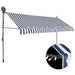 Copertină retractabilă manual cu LED, albastru & alb, 400 cm - WALTI WALTI