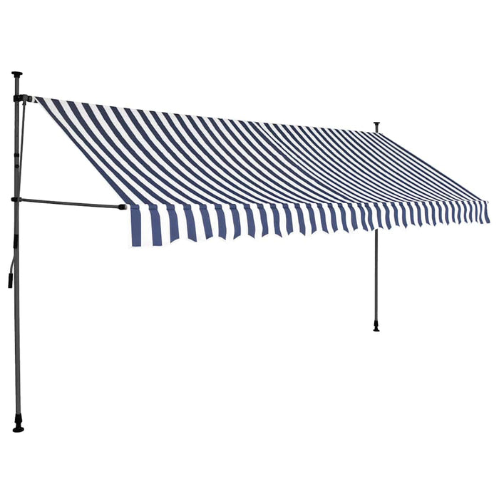 Copertină retractabilă manual cu LED, albastru & alb, 400 cm - WALTI WALTI