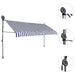 Copertină retractabilă manual cu LED, albastru & alb, 400 cm - WALTI WALTI