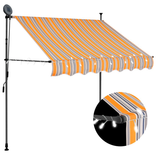 Copertină retractabilă manual cu LED, galben & albastru, 100 cm - WALTI WALTI