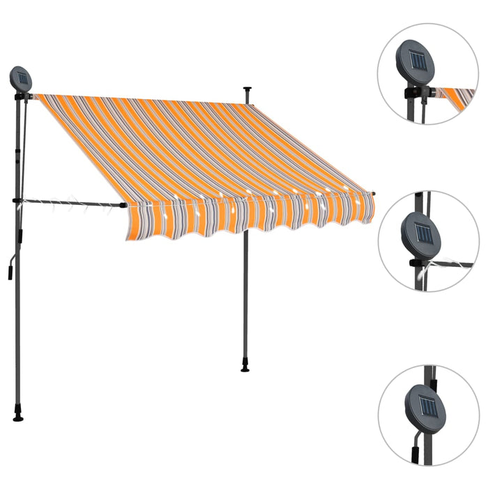 Copertină retractabilă manual cu LED, galben & albastru, 100 cm - WALTI WALTI