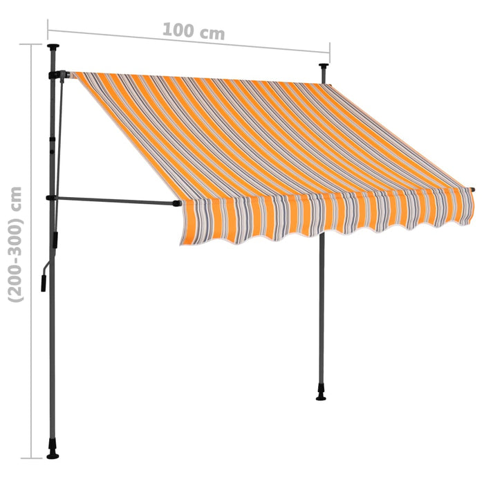 Copertină retractabilă manual cu LED, galben & albastru, 100 cm - WALTI WALTI